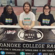 Changing of the guard at WRKE. Left - Incoming program director Esther Darko. Center - Former Program Director James Persons. Right - Former Assistant Program Director Maddie Fetterolf. Congratulations Esther. Thank you James & Maddie and best wishes post-graduation.